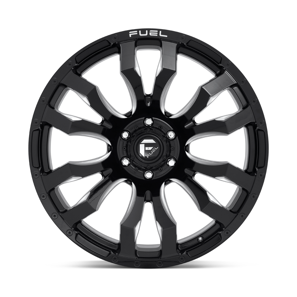 Fuel Wheels D673 Blitz 16x8 Gloss Black Milled 1mm ET 106.1mm CB 6x139.7