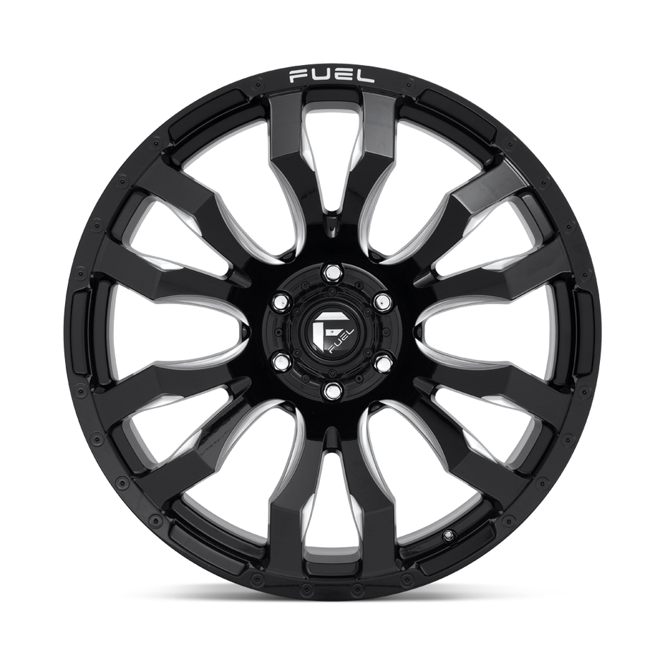 Fuel Wheels D673 Blitz 16x8 Gloss Black Milled 1mm ET 106.1mm CB 6x139.7