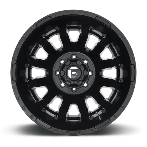 Fuel Wheels D675 Blitz Dually-Rear Outer 20x8.25 Gloss Black -240mm ET 121.5mm CB 8x165.1