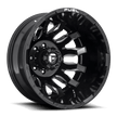 Fuel Wheels D673 Blitz Dually-Rear Outer 20x8.25 Gloss Black Milled -202mm ET 142mm CB 8x200