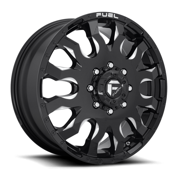 Fuel Wheels D673 Blitz Dually 20x8.25 Gloss Black Milled -221mm ET 154.3mm CB 8x210