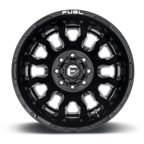 Fuel Wheels D673 Blitz Dually-Rear Outer 20x8.25 Gloss Black Milled -202mm ET 142mm CB 8x200