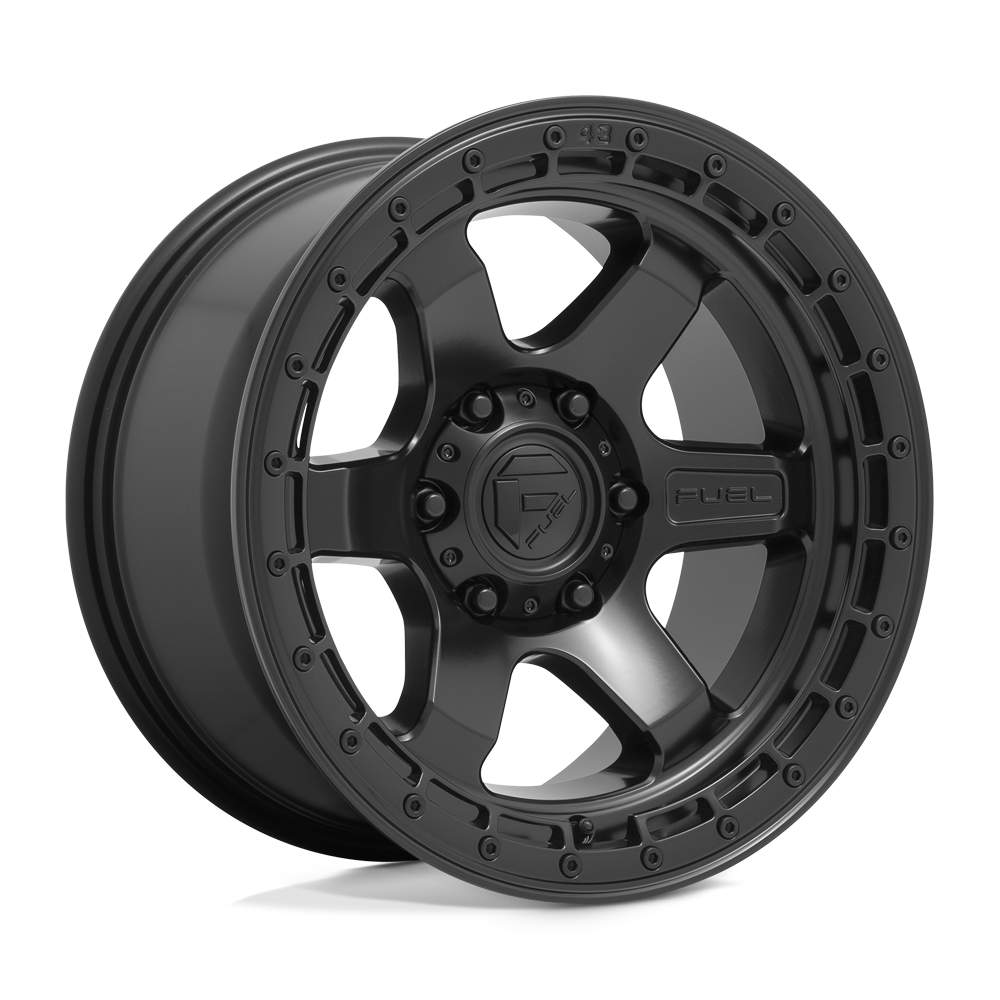 Fuel Wheels D750 Block 17x9 Matte Black w/Black Ring 1mm ET 106.1mm CB 6x139.7