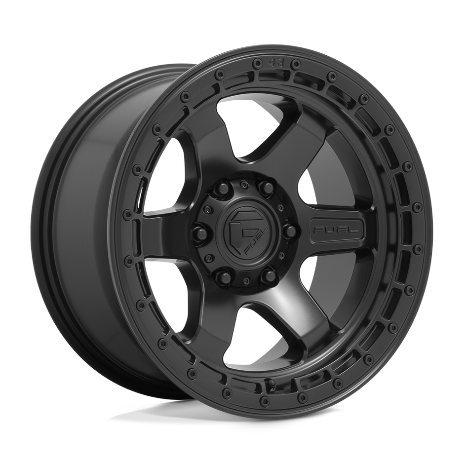 Fuel Wheels D750 Block 17x9 Matte Black w/Black Ring 1mm ET 106.1mm CB 6x139.7