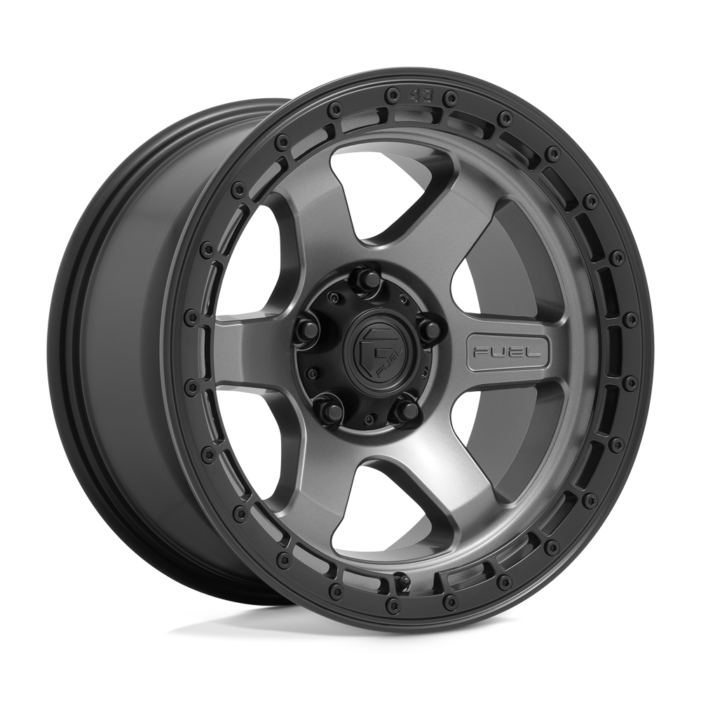 Fuel Wheels D752 Block 17x9 Matte Gunmetal w/Black Ring 1mm ET 106.1mm CB 6x139.7
