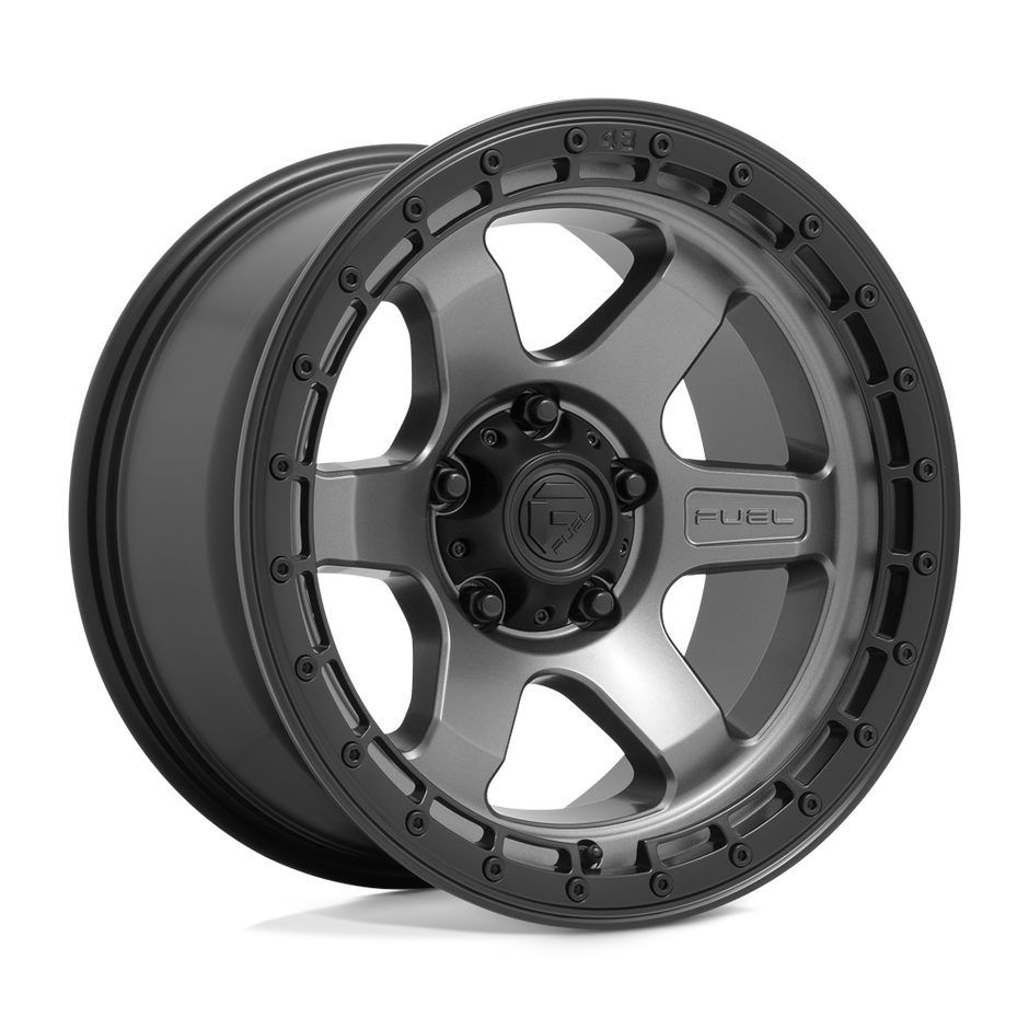 Fuel Wheels D752 Block 17x9 Matte Gunmetal w/Black Ring 1mm ET 106.1mm CB 6x139.7