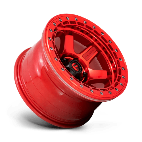 Fuel Wheels D123 Block Beadlock 17x9 Candy Red w/Candy Red Ring -15mm ET 106.1mm CB 6x139.7