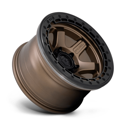 Fuel Wheels D124 Block Beadlock 17x9 Matte Bronze w/Matte Black Ring -15mm ET 106.1mm CB 6x139.7