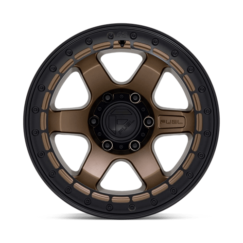 Fuel Wheels D124 Block Beadlock 17x9 Matte Bronze w/Matte Black Ring -15mm ET 106.1mm CB 6x139.7
