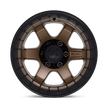 Fuel Wheels D124 Block Beadlock 17x9 Matte Bronze w/Matte Black Ring -15mm ET 106.1mm CB 6x139.7