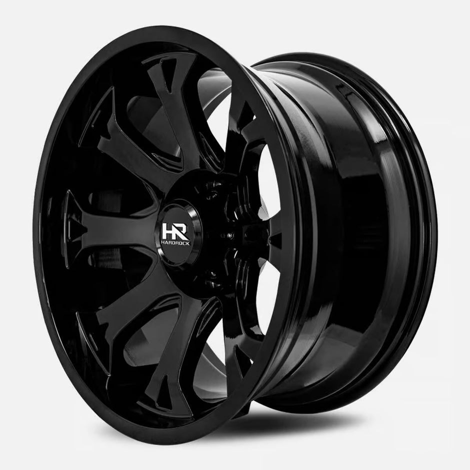 Hardrock Offroad Bloodshot Xposed 22x12 Gloss Black -51mm ET 87mm CB 5x139.7 wheel