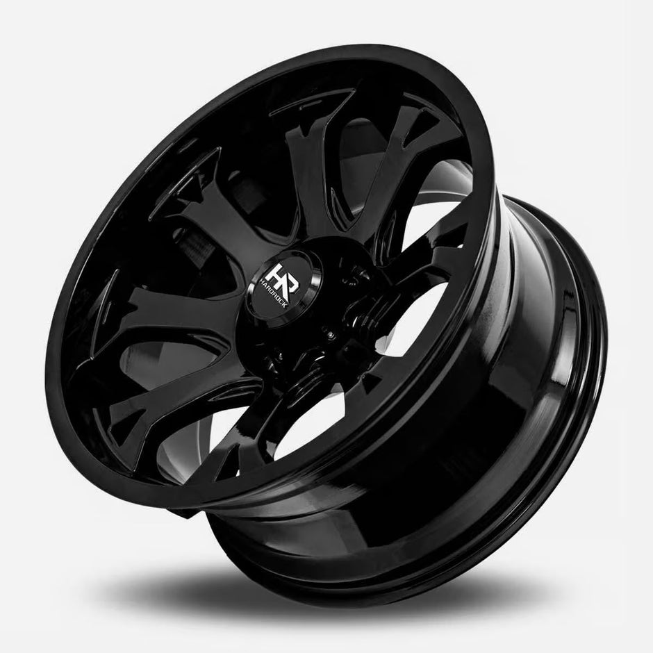 Hardrock Offroad Bloodshot Xposed 22x12 Gloss Black -51mm ET 110.3mm CB 5x150 wheel