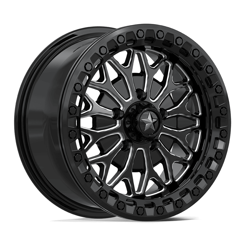 MSA Offroad Wheels MA53 Bolo UTV Beadlock 18x7 Gloss Black Milled 10mm ET 115.1mm CB 4x156