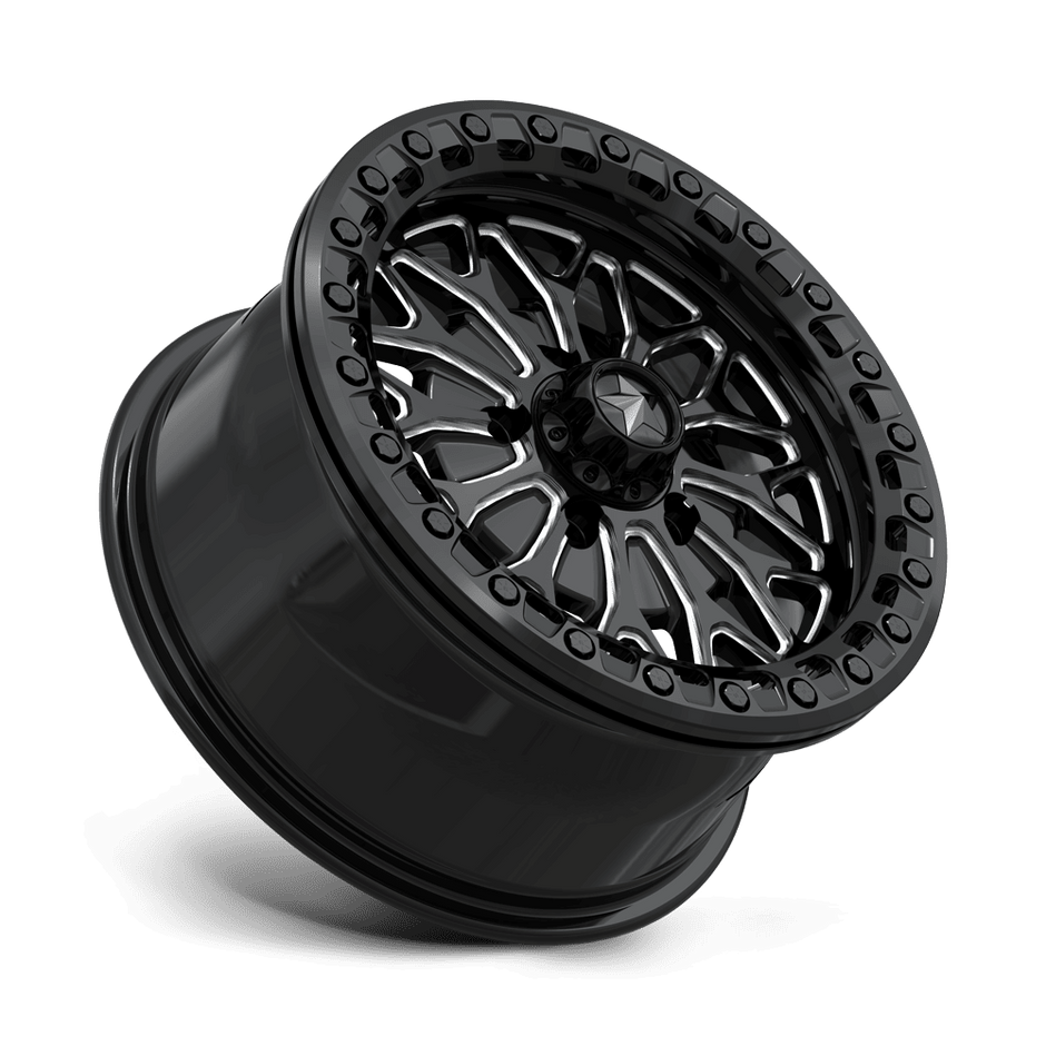 MSA Offroad Wheels MA53 Bolo UTV Beadlock 18x7 Gloss Black Milled 10mm ET 115.1mm CB 4x156