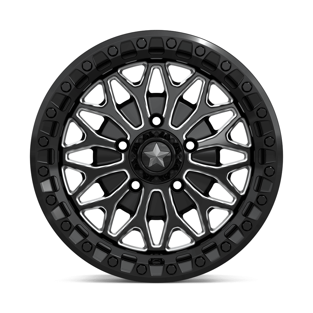 MSA Offroad Wheels MA53 Bolo UTV Beadlock 18x7 Gloss Black Milled 10mm ET 115.1mm CB 4x156