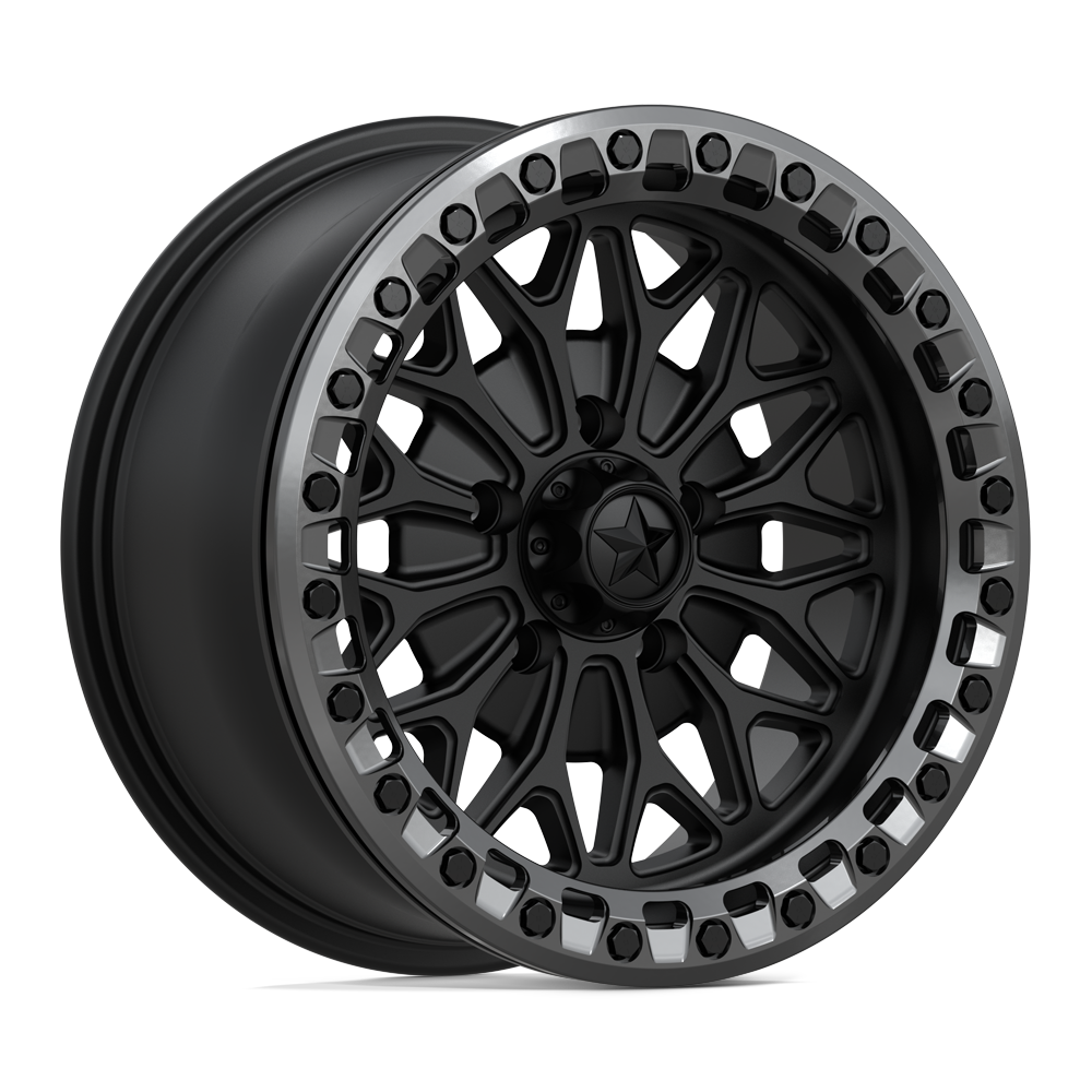 MSA Offroad Wheels MA53 Bolo UTV Beadlock 18x7 Matte Black w/Gloss Gunmetal Ring 10mm ET 100.3mm CB 6x139.7