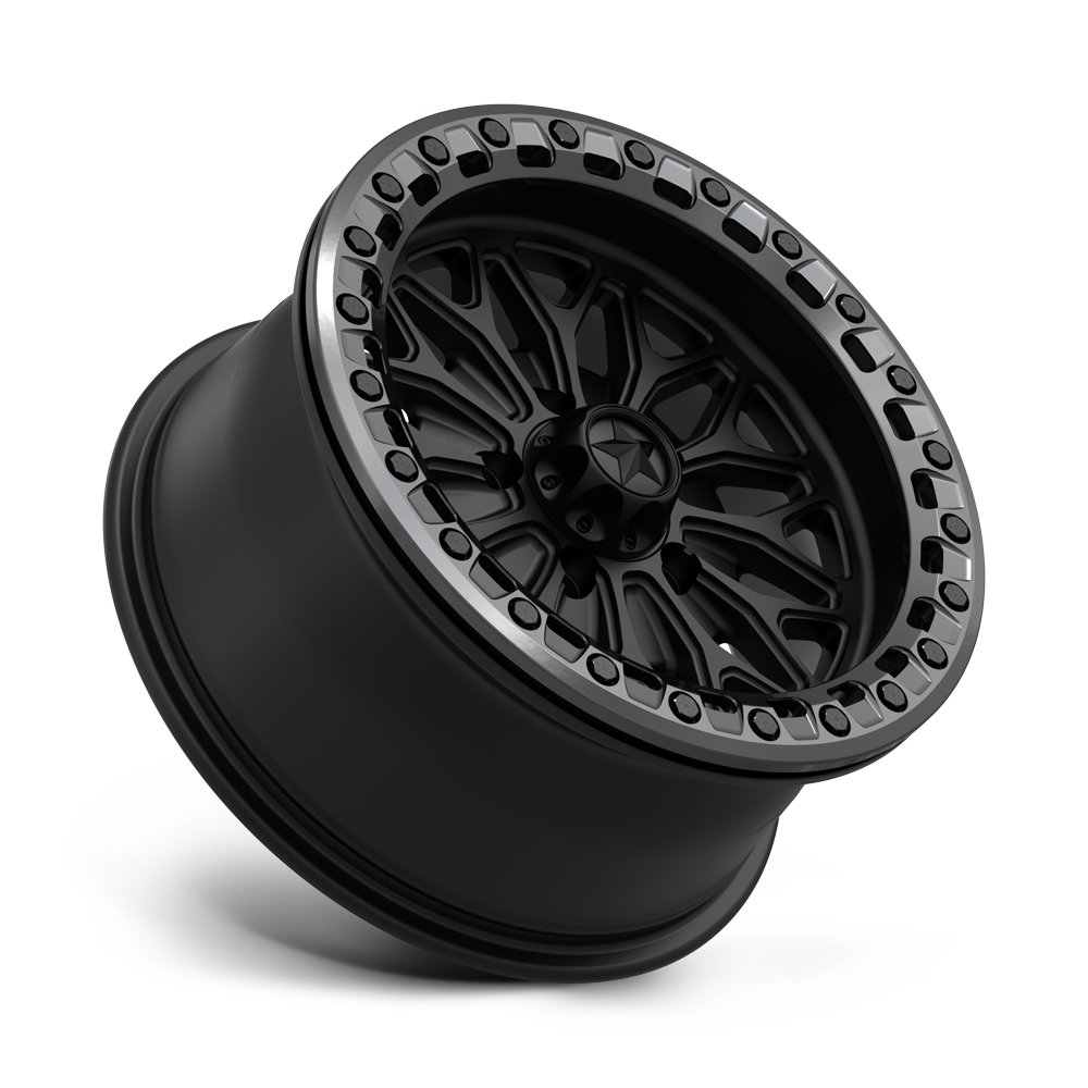 MSA Offroad Wheels MA53 Bolo UTV Beadlock 18x7 Matte Black w/Gloss Gunmetal Ring 10mm ET 100.3mm CB 6x139.7