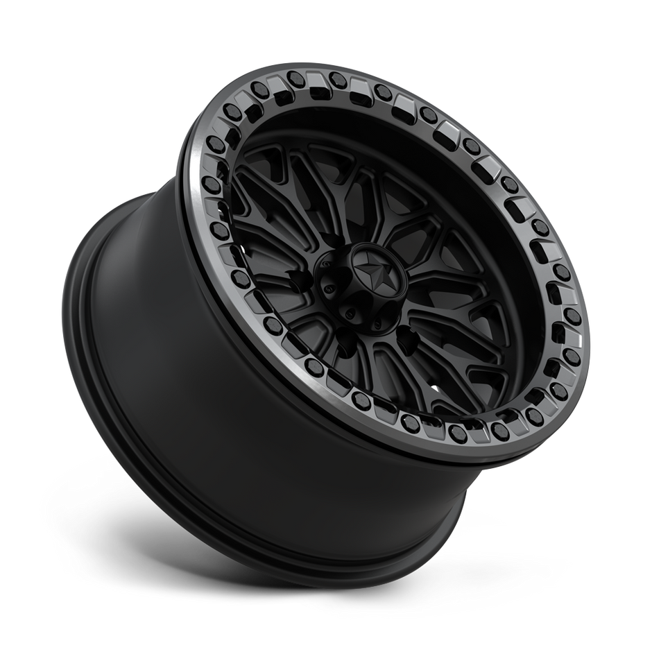 MSA Offroad Wheels MA53 Bolo UTV Beadlock 18x7 Matte Black w/Gloss Gunmetal Ring 10mm ET 100.3mm CB 6x139.7