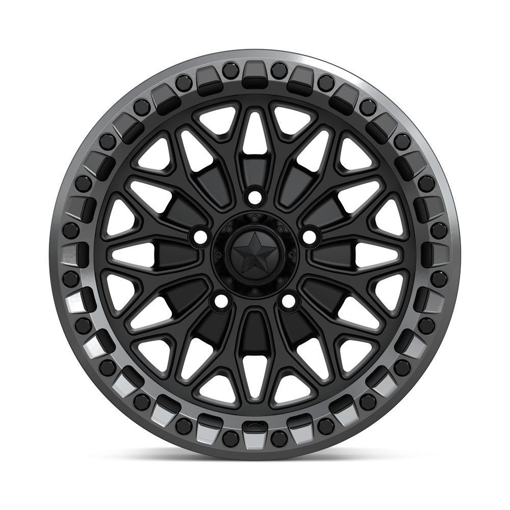 MSA Offroad Wheels MA53 Bolo UTV Beadlock 18x7 Matte Black w/Gloss Gunmetal Ring 10mm ET 100.3mm CB 6x139.7