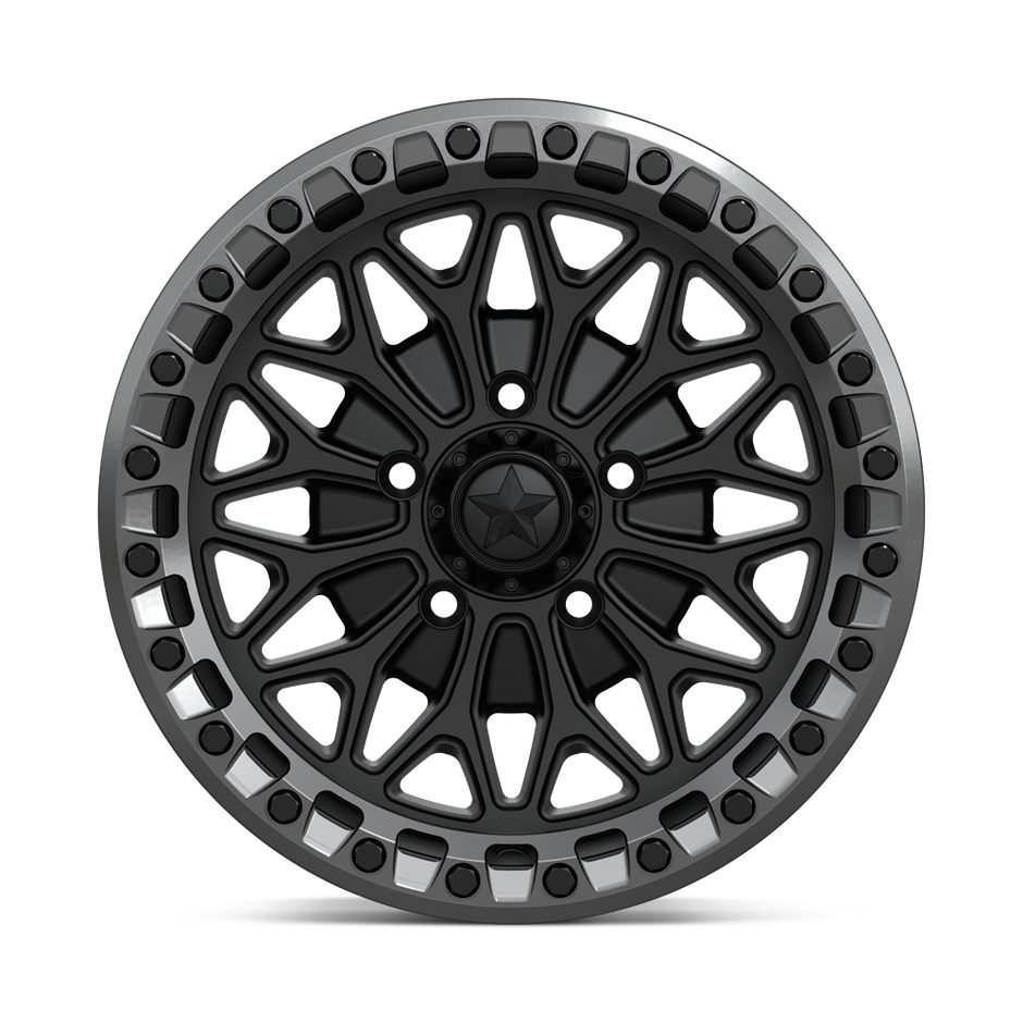 MSA Offroad Wheels MA53 Bolo UTV Beadlock 18x7 Matte Black w/Gloss Gunmetal Ring 10mm ET 100.3mm CB 6x139.7