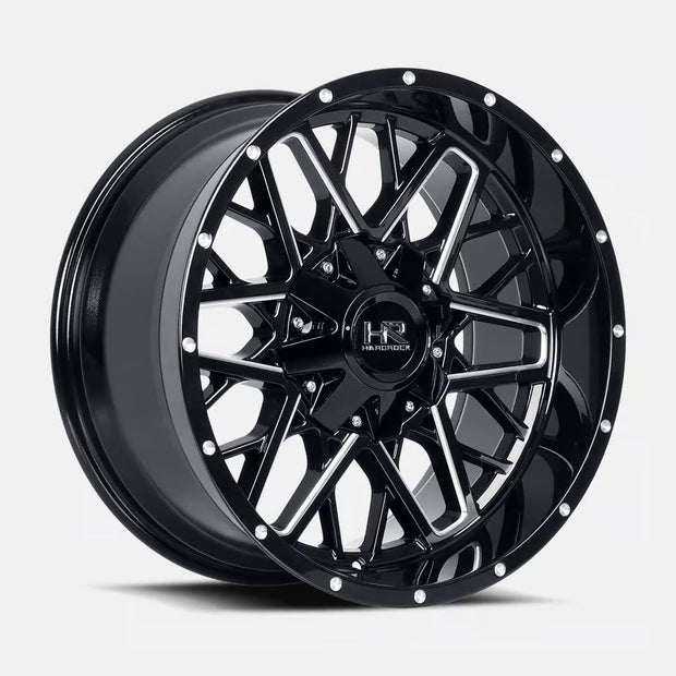 Hardrock Offroad Bomber 20x12 Gloss Black Milled -51mm ET 110.3mm CB 5x150/5x139.7 wheel