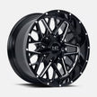 Hardrock Offroad Bomber 20x10 Gloss Black Milled -19mm ET 87mm CB 5x127/5x139.7 wheel