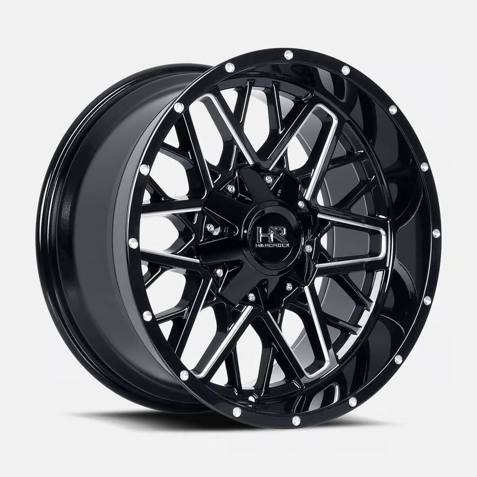 Hardrock Offroad Bomber 20x9 Gloss Black Milled wheel