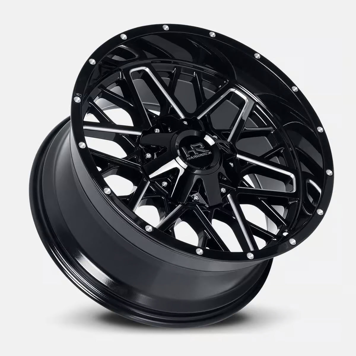Hardrock Offroad Bomber 20x10 Gloss Black Milled -19mm ET 87mm CB 5x127/5x139.7 wheel