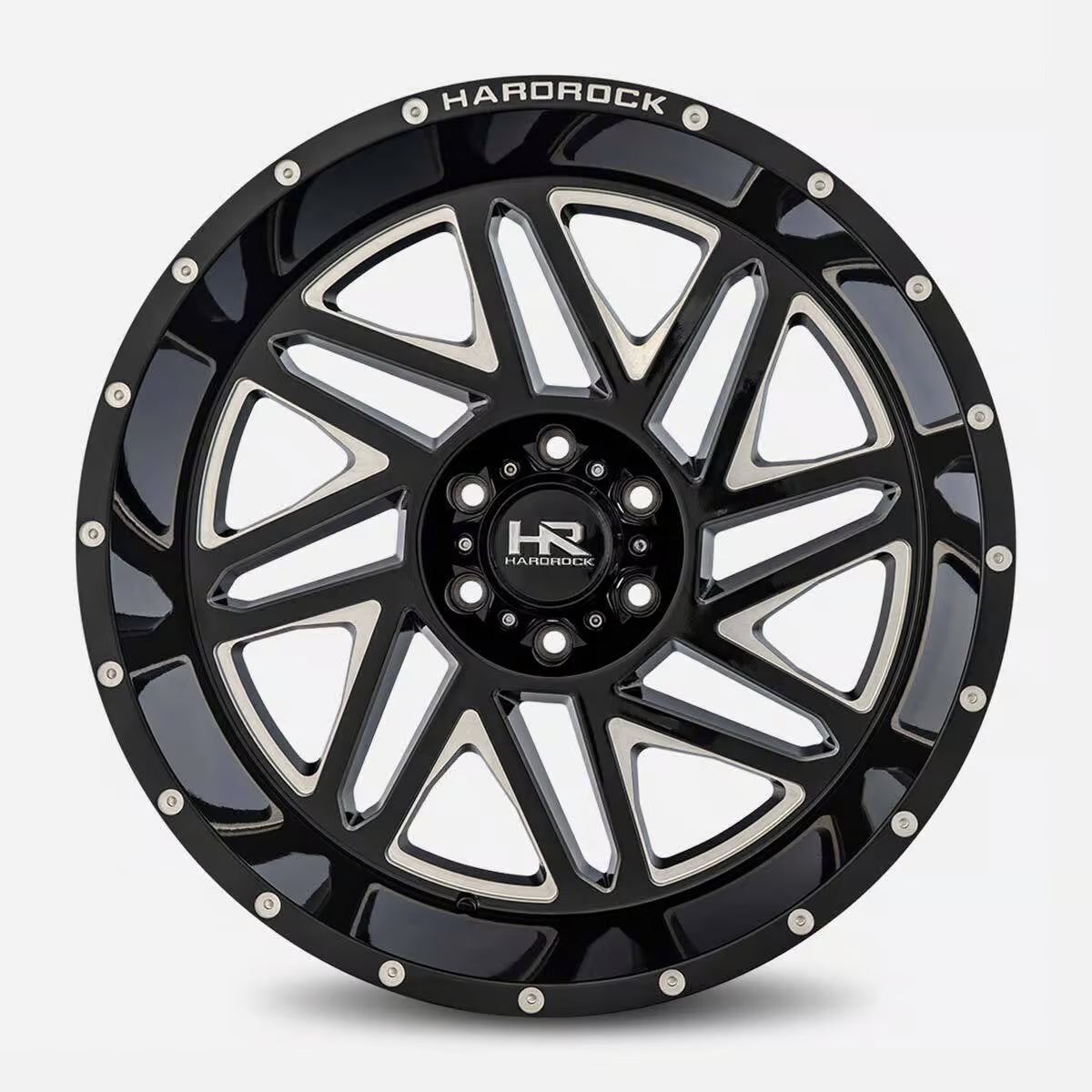 Hardrock Offroad Bones Xposed 20x12 Gloss Black Milled -44mm ET 110.3mm CB 5x150 wheel