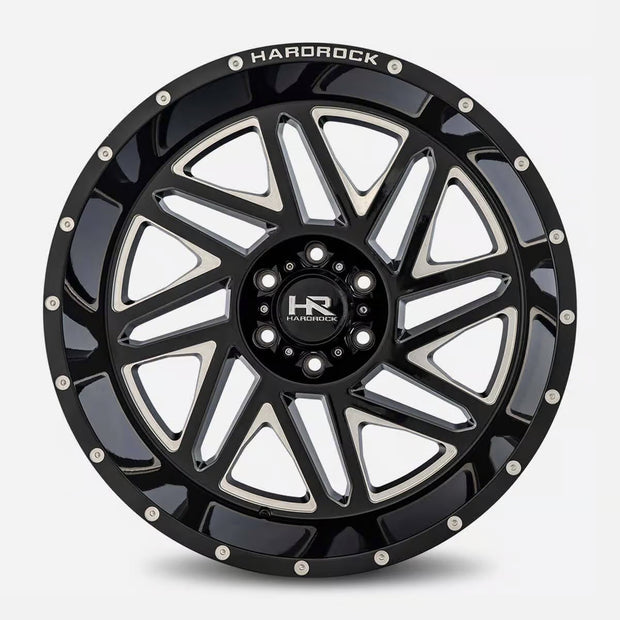 Hardrock Offroad Bones Xposed 20x12 Gloss Black Milled -44mm ET 110.3mm CB 5x150 wheel