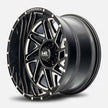 Hardrock Offroad Bones Xposed 24x14 Gloss Black Milled -76mm ET 124.3mm CB 8x180 wheel