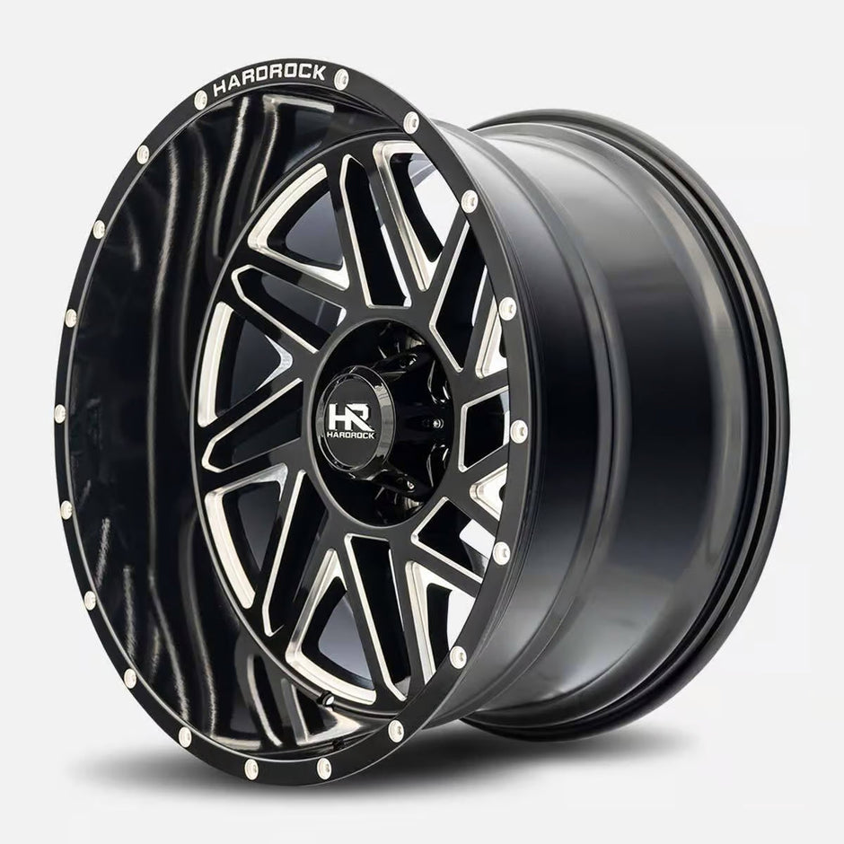 Hardrock Offroad Bones Xposed 22x12 Gloss Black Milled -44mm ET 87.1mm CB 6x135 wheel