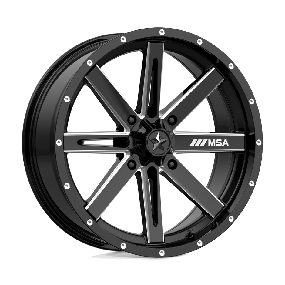 MSA Offroad Wheels M41 Boxer 16x7 Gloss Black Milled 10mm ET 112.1mm CB 4x137