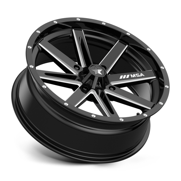 MSA Offroad Wheels M41 Boxer 16x7 Gloss Black Milled 10mm ET 132mm CB 4x156