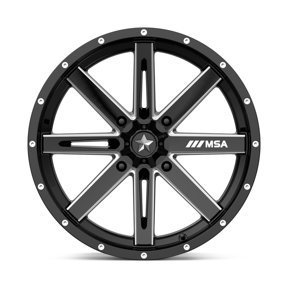 MSA Offroad Wheels M41 Boxer 16x7 Gloss Black Milled 10mm ET 112.1mm CB 4x137