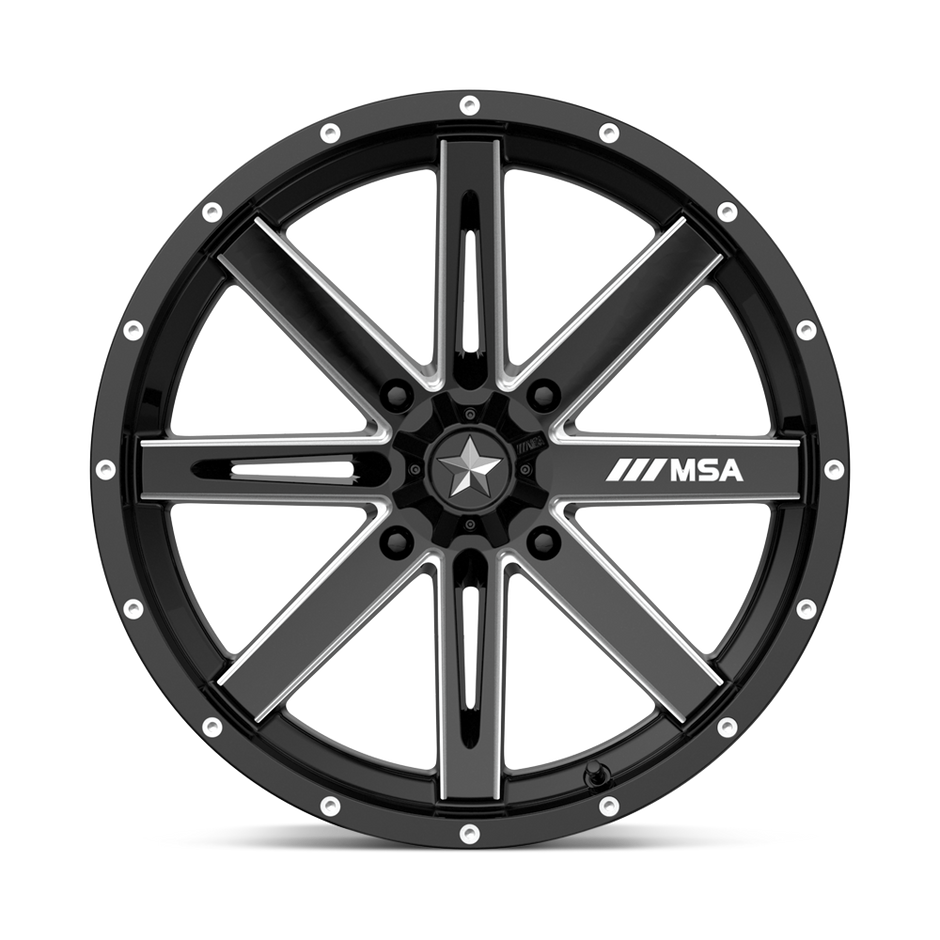 MSA Offroad Wheels M41 Boxer 16x7 Gloss Black Milled 10mm ET 112.1mm CB 4x137