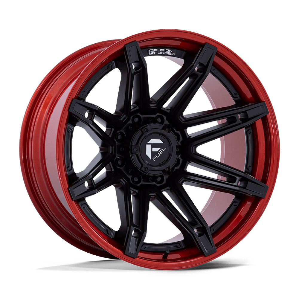 Fuel Wheels FC401 Brawl 20x10 Matte Black w/Candy Red Lip -18mm ET 87.1mm CB 6x135