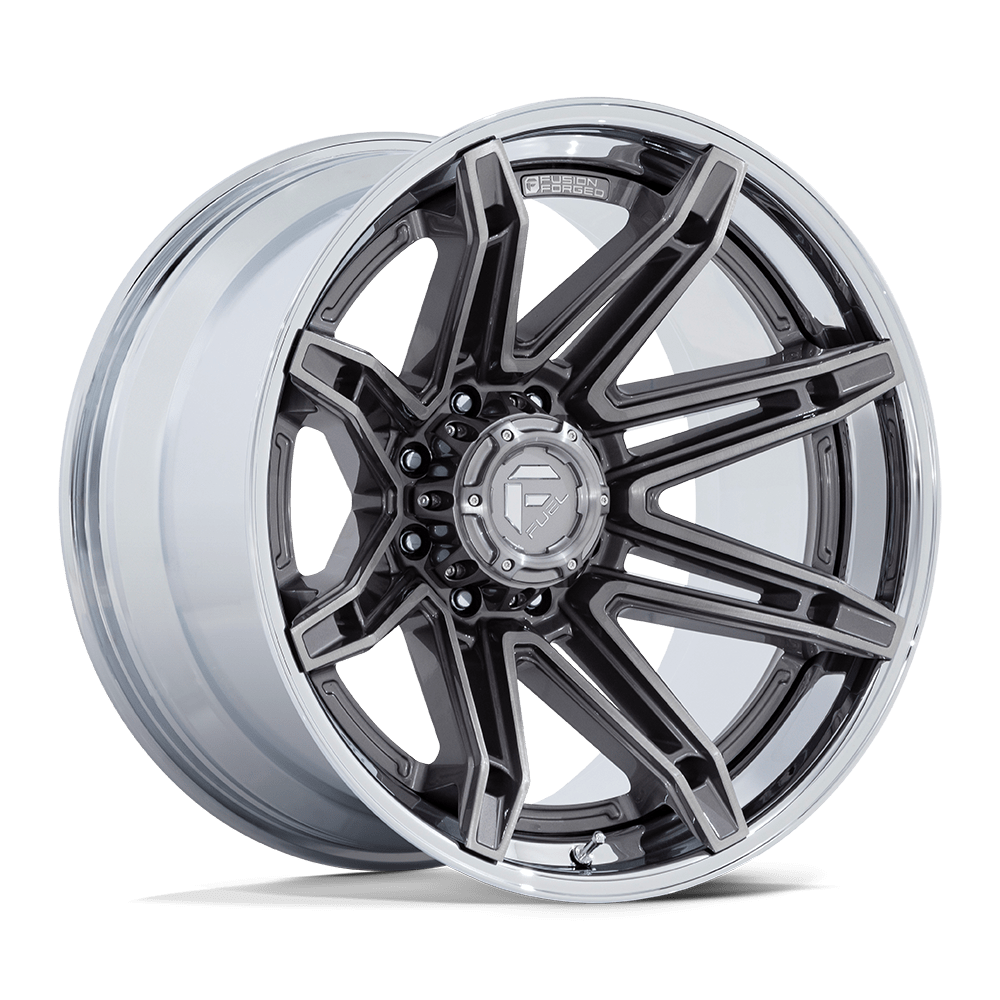 Fuel Wheels FC401 Brawl 20x10 Platinum w/Chrome Lip -18mm ET 87.1mm CB 6x135