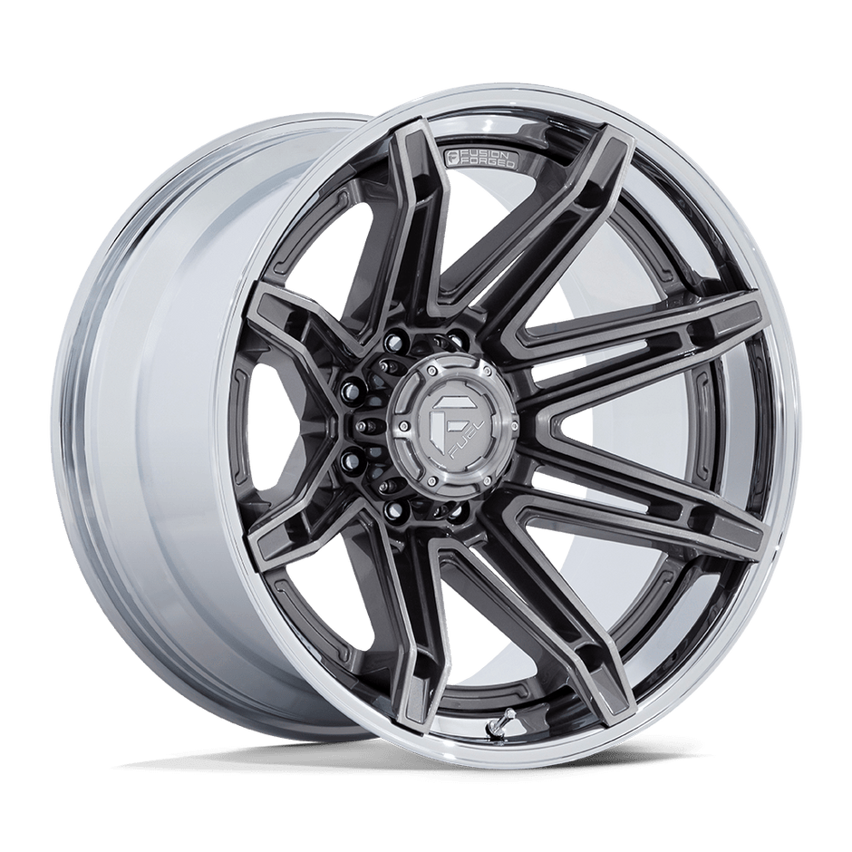 Fuel Wheels FC401 Brawl 20x10 Platinum w/Chrome Lip -18mm ET 87.1mm CB 6x135
