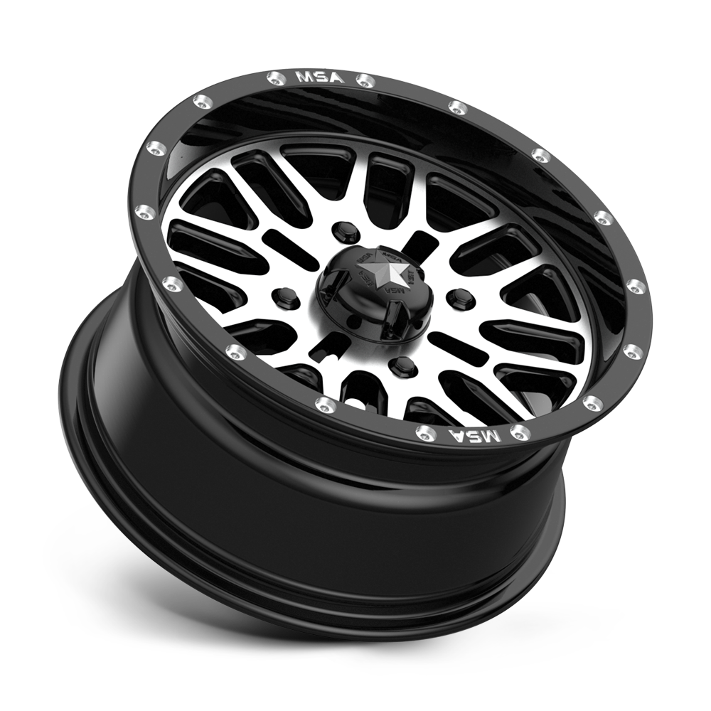 MSA Offroad Wheels M38 Brute 16x7 Gloss Black Machined 10mm ET 112.1mm CB 4x137