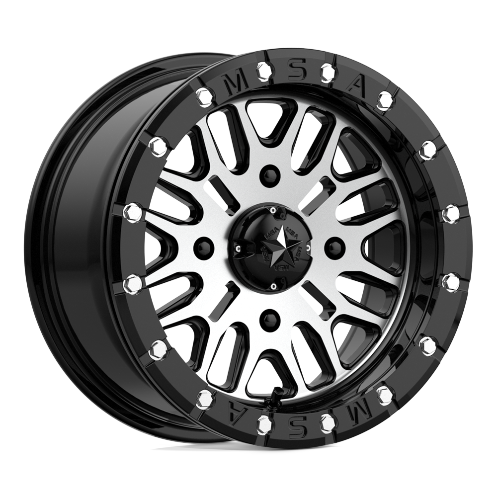 MSA Offroad Wheels M37 Brute Beadlock 16x7 Gloss Black Machined 10mm ET 112.1mm CB 4x137