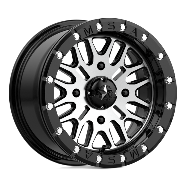MSA Offroad Wheels M37 Brute Beadlock 16x7 Gloss Black Machined 10mm ET 132mm CB 4x156