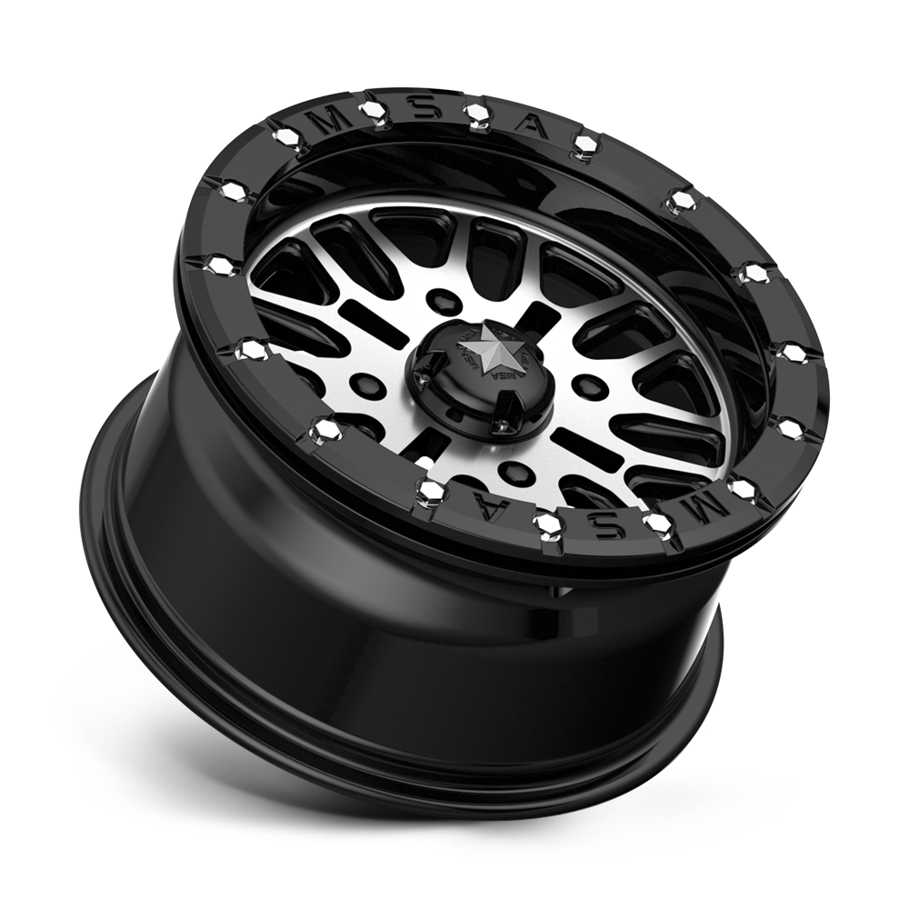 MSA Offroad Wheels M37 Brute Beadlock 16x7 Gloss Black Machined 10mm ET 112.1mm CB 4x137