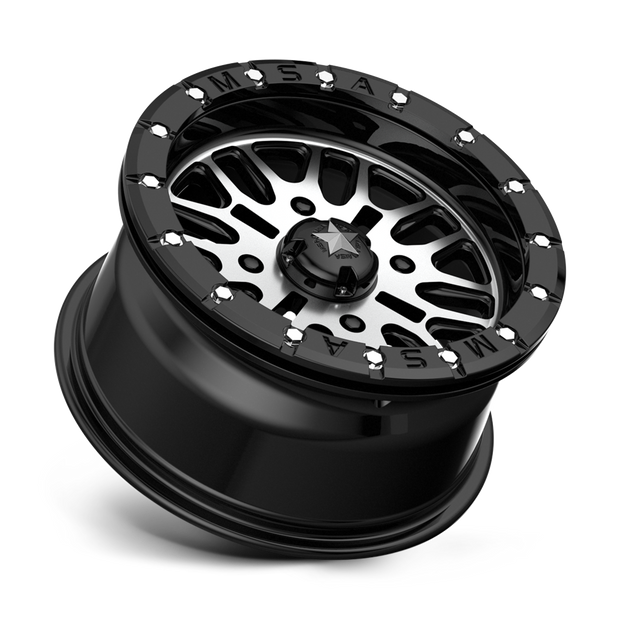 MSA Offroad Wheels M37 Brute Beadlock 16x7 Gloss Black Machined 10mm ET 132mm CB 4x156