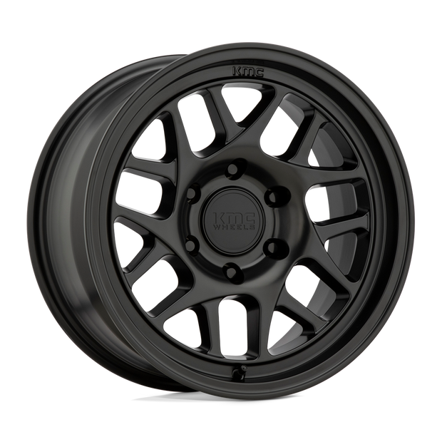 KMC Wheels KM717 Bully OL 17x8.5 Satin Black 18mm ET 66.06mm CB 6x114.3