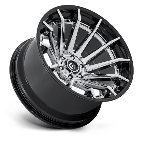 Fuel Wheels FC403 Burn 22x10 Chrome w/Gloss Black Lip -18mm ET 106.1mm CB 6x139.7