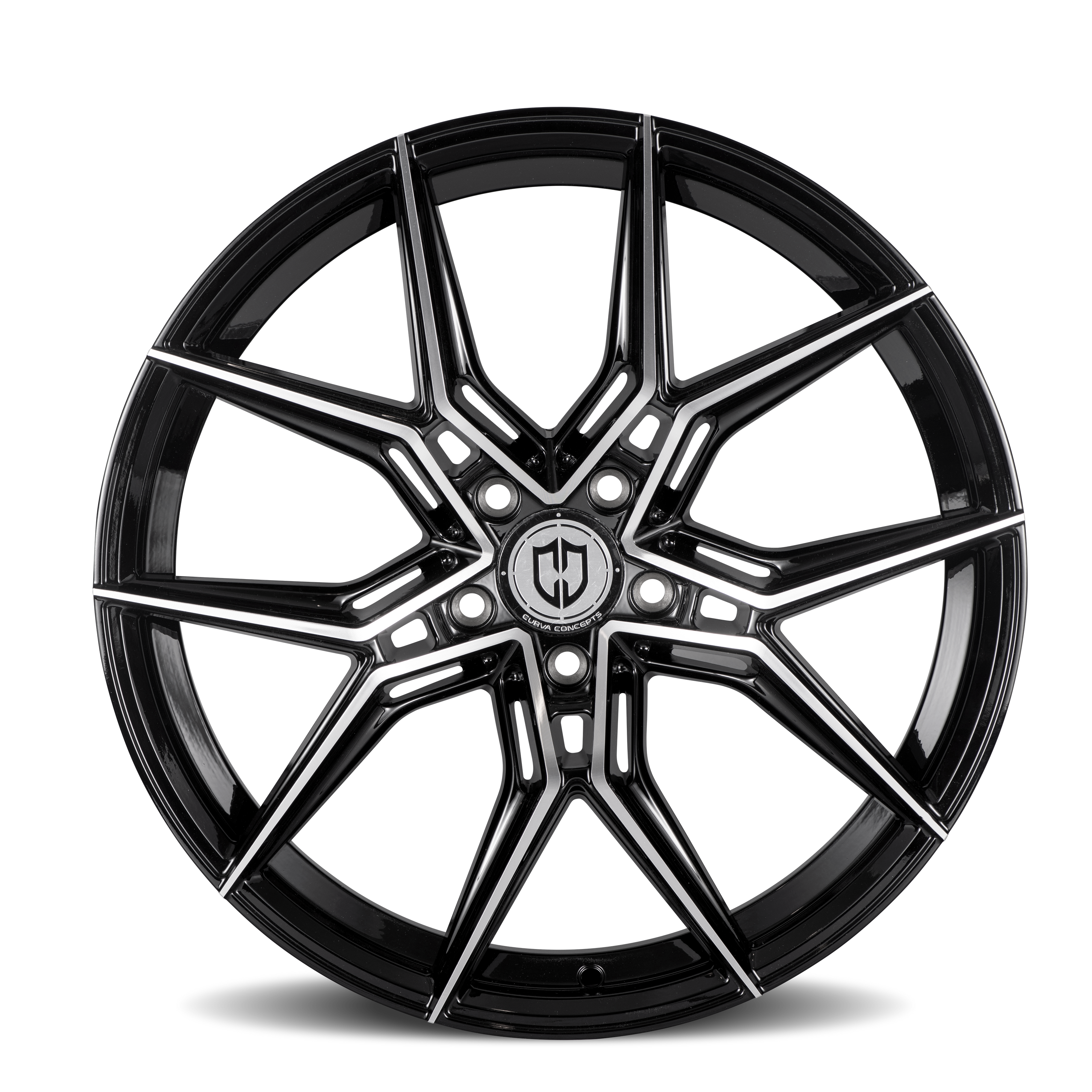 Curva CFF43 20x9 Gloss Black Machine Face wheel