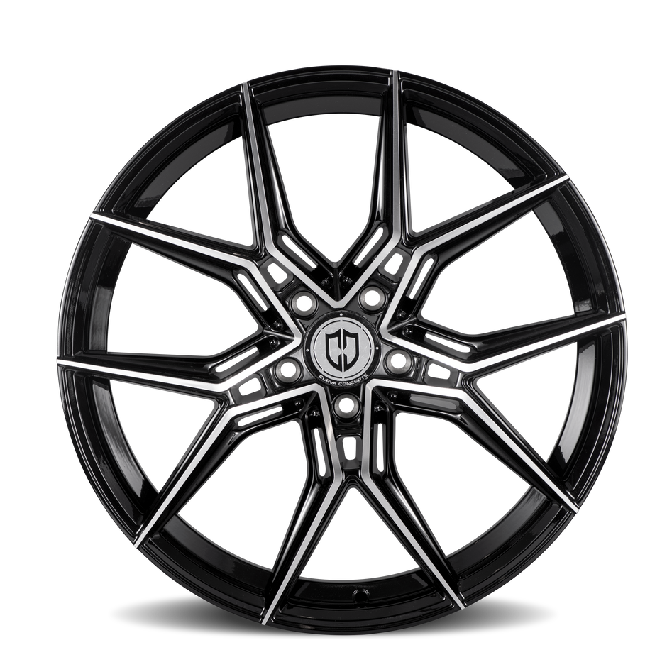 Curva CFF43 20x9 Gloss Black Machine Face wheel