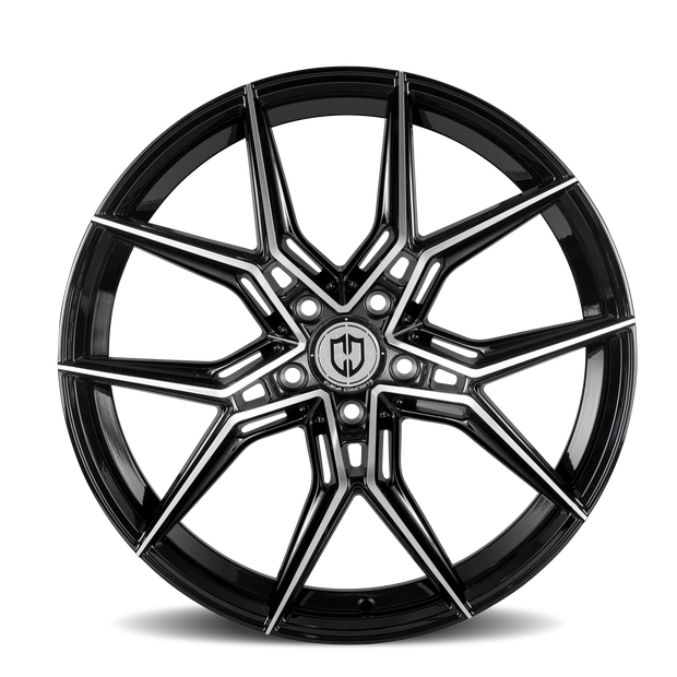 Curva CFF43 20x9 Gloss Black Machine Face wheel
