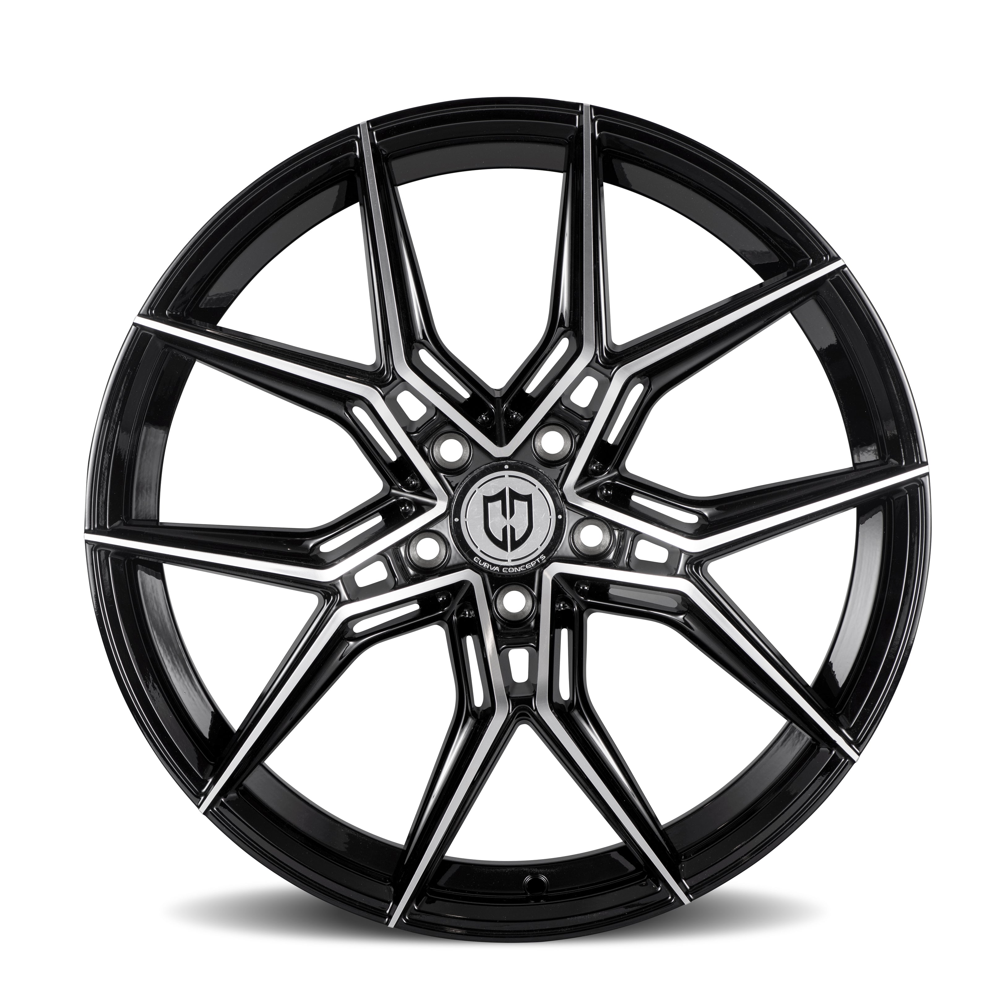 Curva CFF43 20x8.5 Gloss Black Machine Face wheel